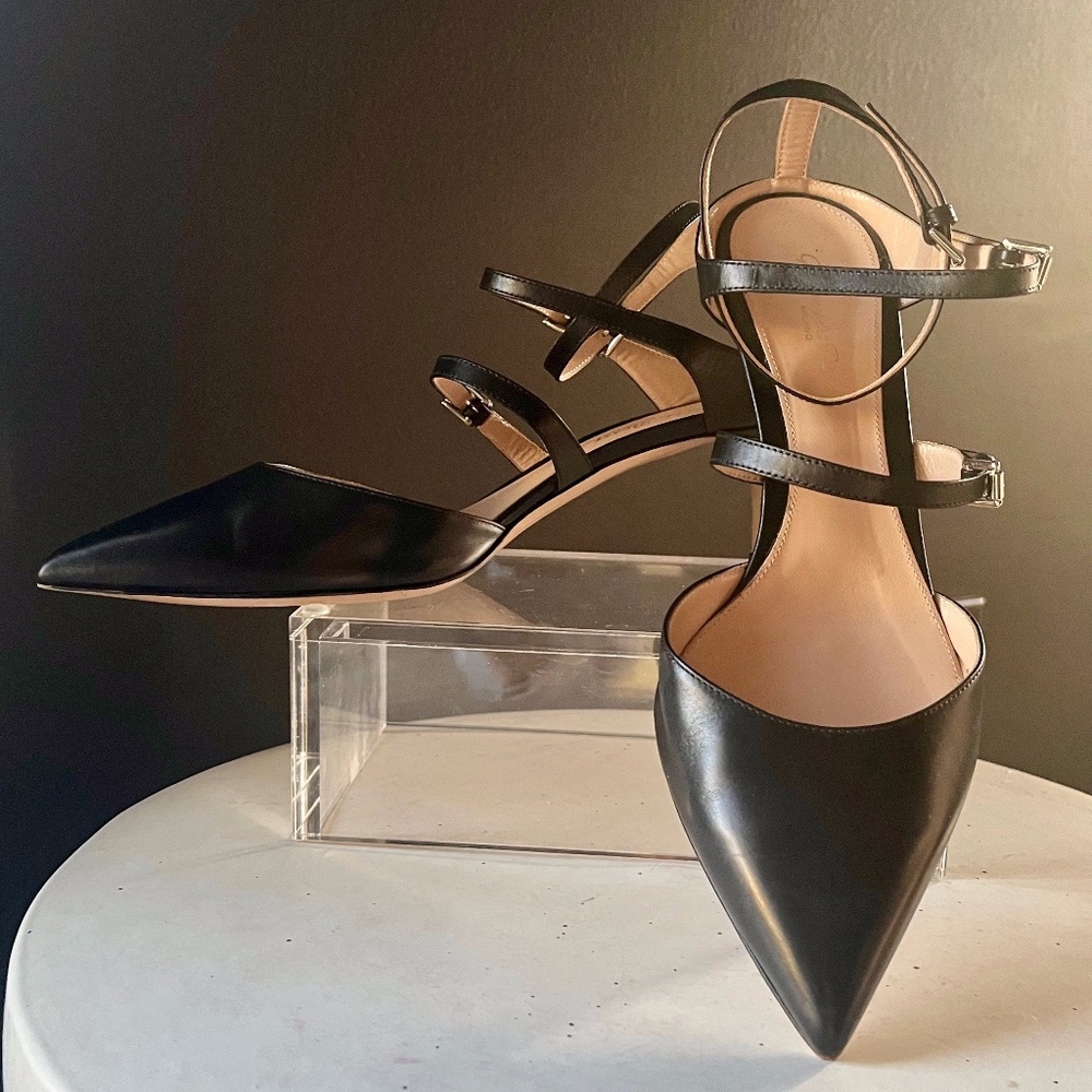 Gianvito Rossi Carey Triple-Strap Kitten Heels